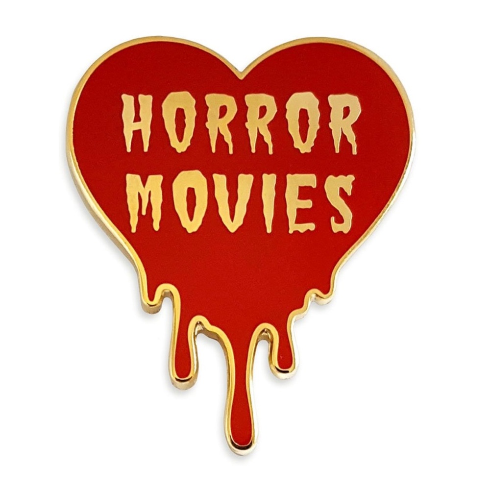 NEW “Horror Movies” Heart Blood Drip Enamel Pin Goth Horror Red Gold Pinsanity